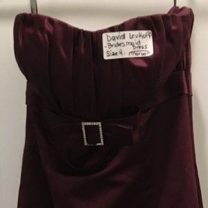 Bridesmaids dress- David leukoff , Maroon. Back has bustle that can be adjusted